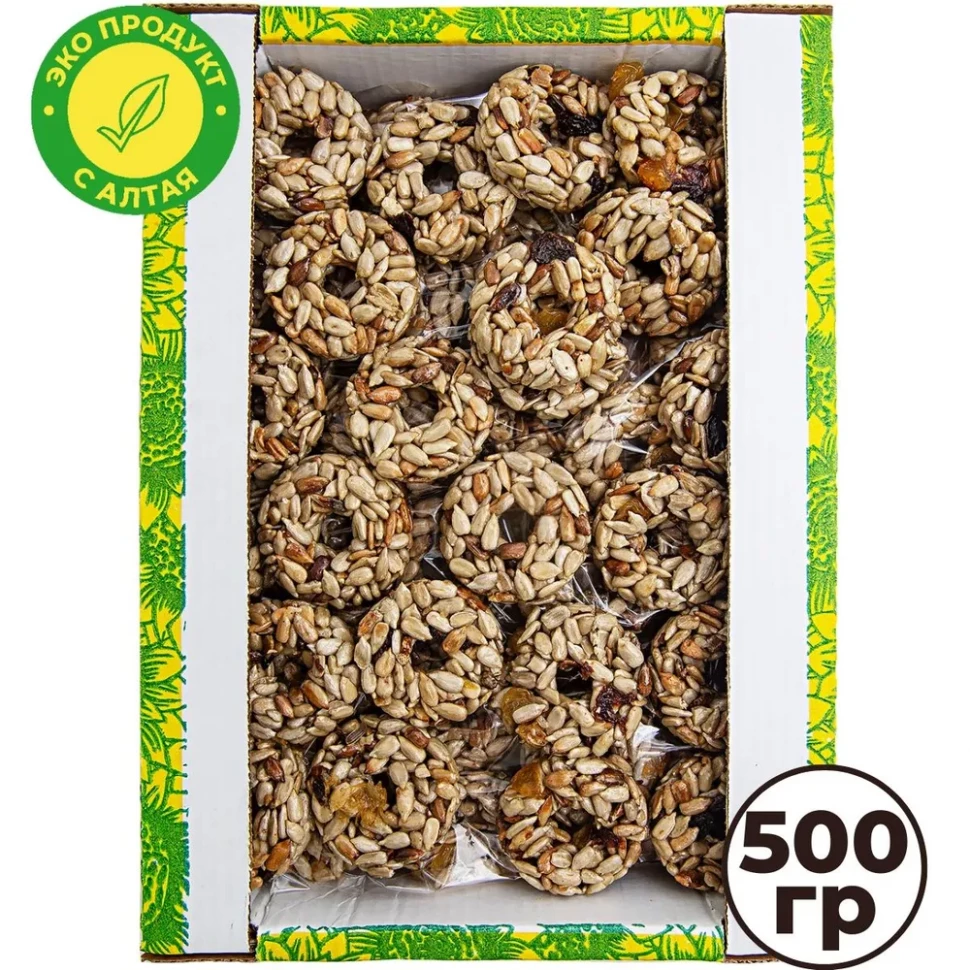  Козинаки из подсолнечника с медом и сухофруктами "Зачетные" 500г в Новоуральске