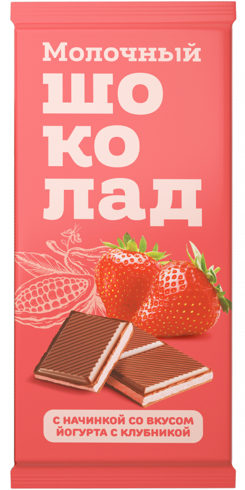  Меренга Шоколад молочный с начинкой Йогурт-Клубника,(блок 24шт по 80г)   в Новоуральске