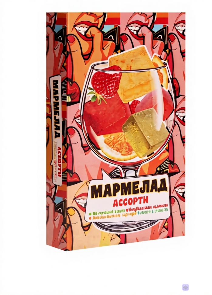  Мармелад АлкоАссорти(яблочный виски, клубничный просекко, апельсиновый вермут, лайм текила) 110г в Новоуральске
