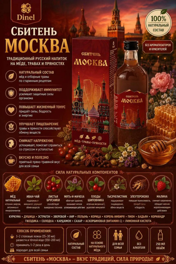 №3 Сбитень Москва, 250мл  в Новоуральске